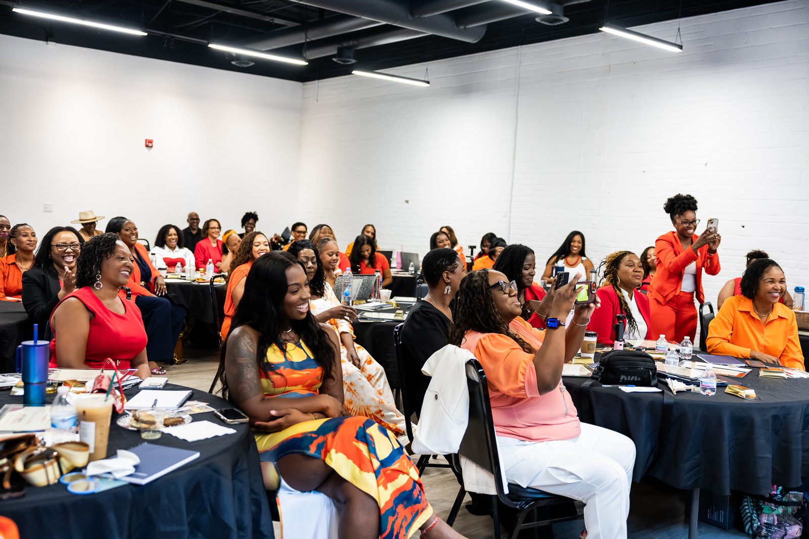 Participants laughing during a session